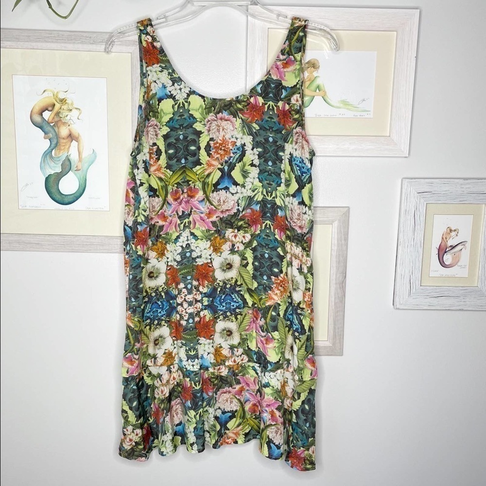 SAM & Lavi Tropical Floral Sleeveless Mini Dress Size Medium